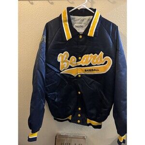 Vintage DeLong UNC Bears Baseball Jacket Satin Quilted USA Made Large Colorado